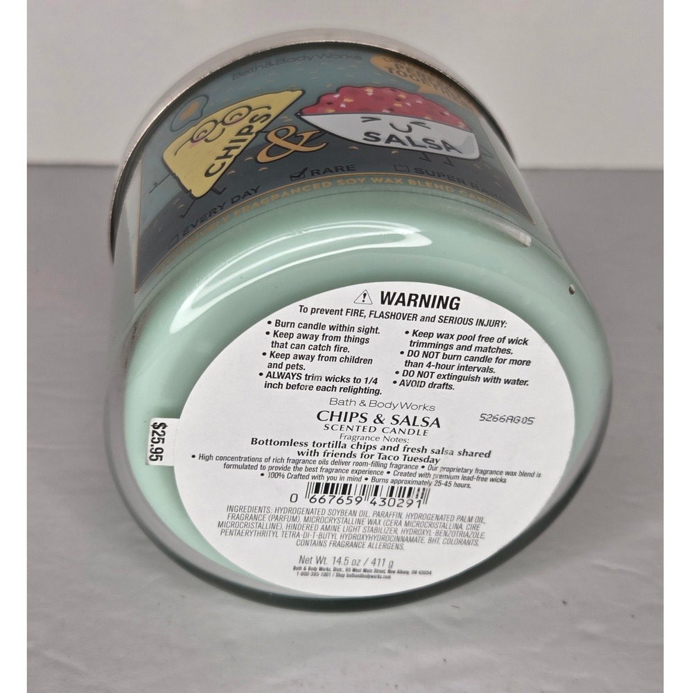 Bath & Body Works Chips & Salsa 3 Wick Candle Limited Edition Perfect Together - Picture 3 of 5